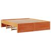 vidaXL Bookcase Bed without Mattress Wax Brown 200x200 cm Solid Wood Pine