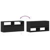vidaXL TV Wall Cabinet with LED Lights Black 100x31x45 cm