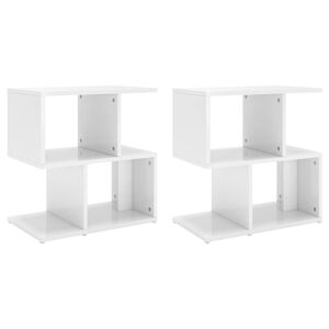 vidaXL Bedside Cabinets 2 pcs High Gloss White 50x30x51.5 cm Engineered Wood