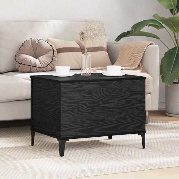 vidaXL Coffee Table Black Oak 60 x 44.5 x 45 cm Engineered Wood