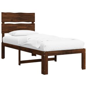 vidaXL Single Bed Frame with Headboard ROSTOCK Dark Brown 90 x 200 cm