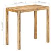 vidaXL Bar Table 112x60x108 cm Rough Mango Wood