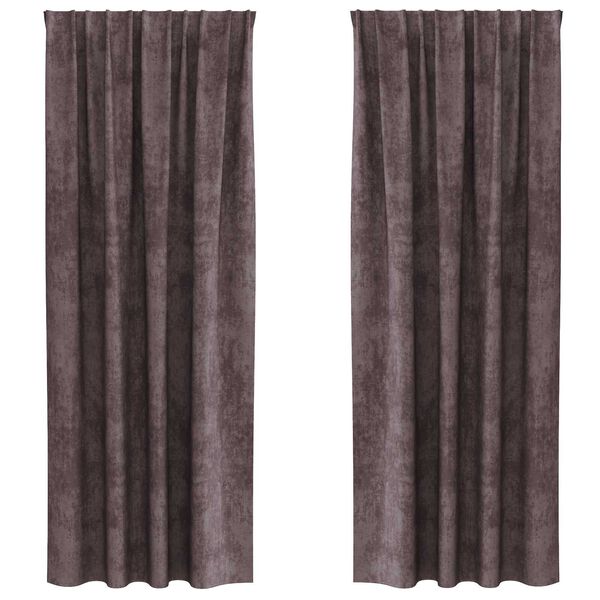 vidaXL Velvet Curtains with Curtains 2 pcs Brown 260 x 140 cm Velvet