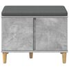 vidaXL Hall Bench with Cushion with Door Concrete Grey 60 x 38 x 46 cm