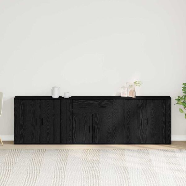 vidaXL Sideboard Black Oak 240 x 33 x 70 cm Engineered Wood