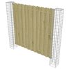 vidaXL Garden Fence Panel with Gabion Posts Pinewood 180x180 cm