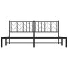 vidaXL Metal Bed Frame without Mattress with Headboard Black 193x203cm