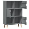 vidaXL Bookcase MOLDE Grey 90x35x133,5 cm Solid Wood Pine