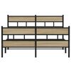 vidaXL Metal Bed Frame without Mattress Sonoma Oak 140x200 cm