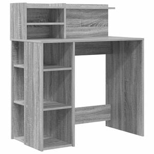 vidaXL Desk Grey Sonoma Engineered Wood 90 x 48 x 101.5 cm