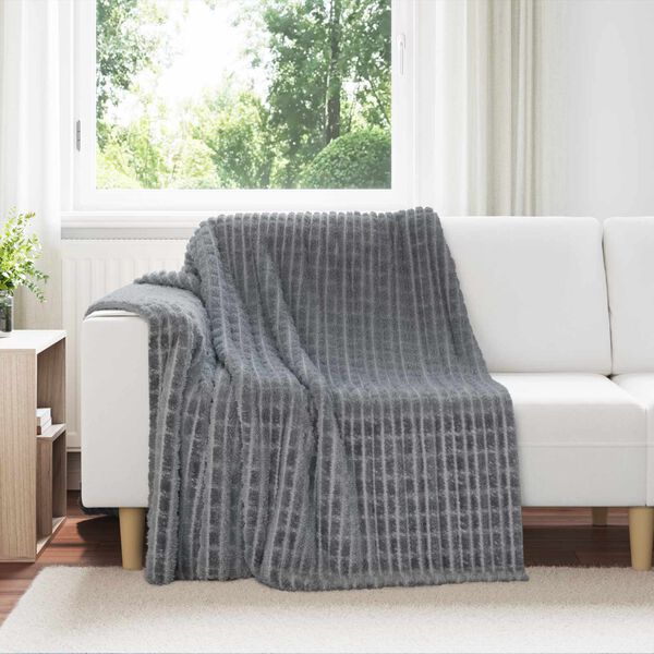 vidaXL Throw Blanket Dark Grey 200 x 150 cm Fleece