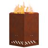 vidaXL Smokeless Fire Pit Brown 48 x 48 x 51 cm Weathering Steel