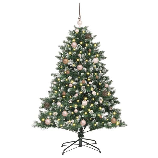 vidaXL Artificial Christmas Tree with 150 LEDs with Stand Green 150 cm