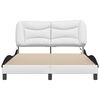 vidaXL Bed Frame with LED without Mattress "Hvar" White and Black 140x190 cm