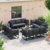 vidaXL Garden Sofa Set with Cushion 13 pcs Black Aluminium
