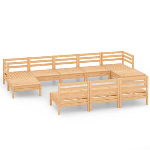 vidaXL 10 Piece Garden Lounge Set Solid Wood Pine