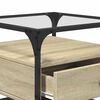 vidaXL Coffee Table with Glass Top Sonoma Oak 50x50x45 cm Steel