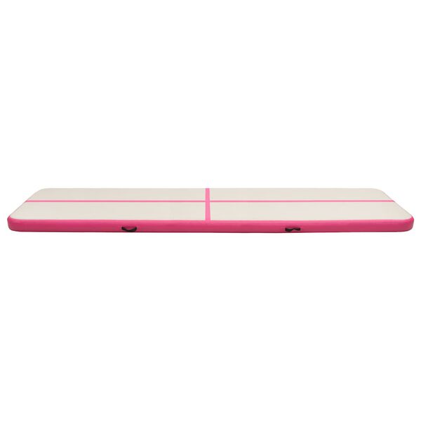 vidaXL Inflatable Gymnastics Mat with Pump 800x100x15 cm PVC Pink