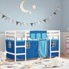 vidaXL Kids' Loft Bed with Curtains without Mattress Blue 80x200cm