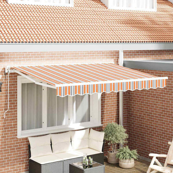 vidaXL Retractable Awning Blue and Orange 250 x 200 cm