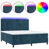 vidaXL Box Spring Bed with Mattress&LED Dark Blue 180x200 cm Velvet