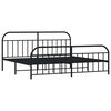 vidaXL Metal Bed Frame without Mattress with Footboard Black 193x203cm