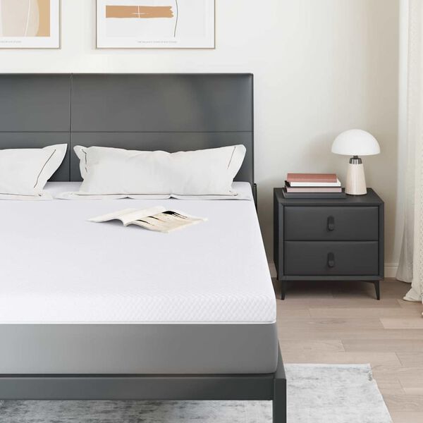 vidaXL Mattress Topper White 200 x 200 x 7 cm Jaquard Fabric