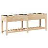 vidaXL Garden Planter Beige 203.5 x 53 x 76.5 cm Solid Fir Wood