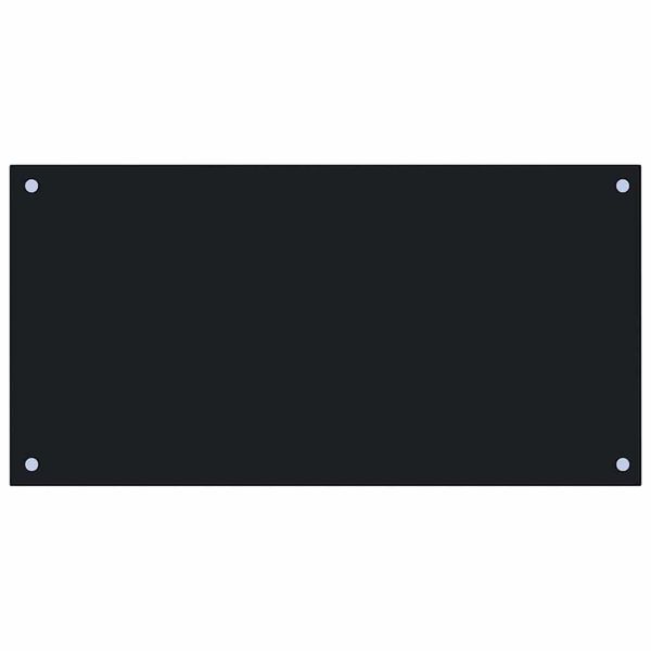 vidaXL Kitchen Backsplash Black 80 x 40 cm Tempered Glass