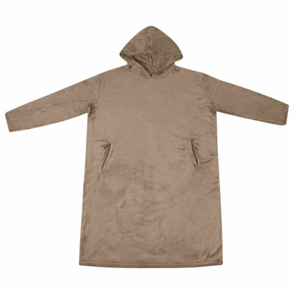 vidaXL Blanket Hoodie Camel L Flannel