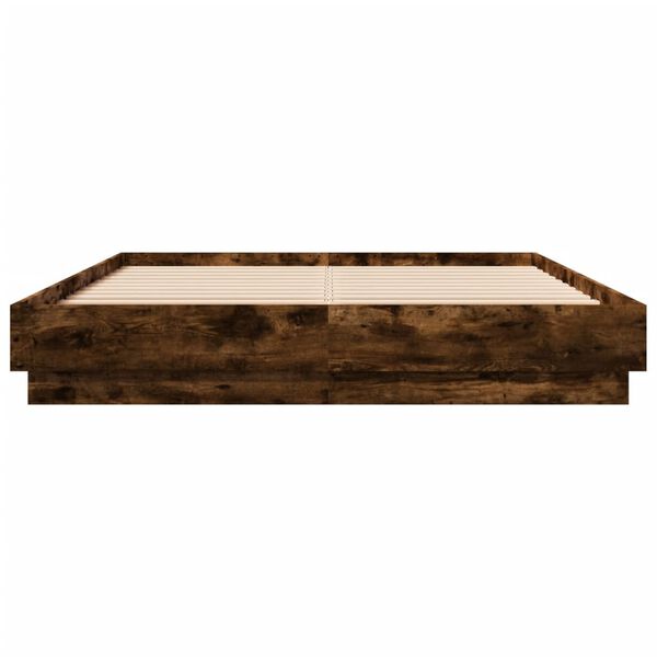 vidaXL Bed Frame without Mattress Smoked Oak 150x200 cm King Size