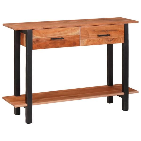 vidaXL Console Table with Drawer Brown and Black 110 x 30 x 75 cm
