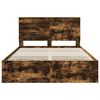 vidaXL Bed Frame with Drawer Smoked Oak 140 x 200 cm Engineer Wood