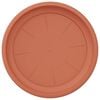 vidaXL Round Flower Tray 6 pcs Brick Red &Oslash; 27 x 2.5 cm Plastic