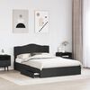 vidaXL Storage Bed with Headboard Black 150 x 200 cm Engineered Wood