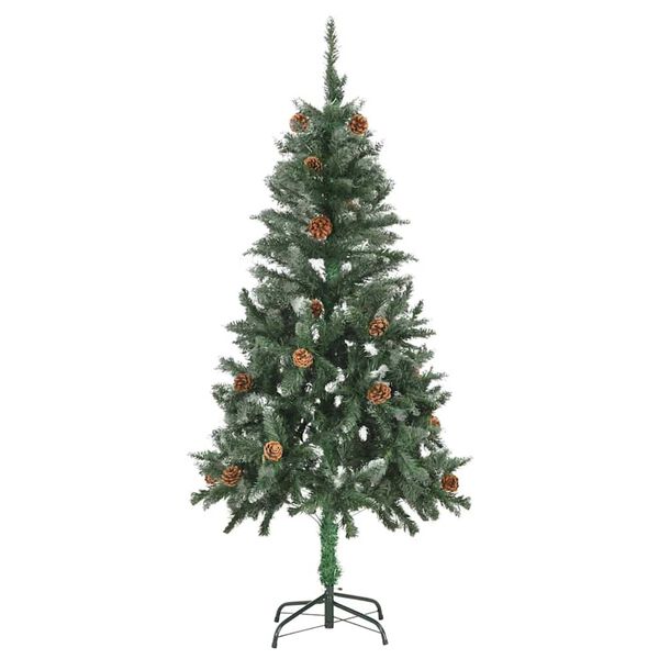 vidaXL Artificial Pre-lit Christmas Tree with Ball Set Pine Cones 150 cm
