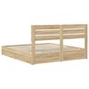 vidaXL Storage Bed with Drawer Sonoma Oak 180 x 200 cm Engineered Wood