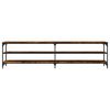 vidaXL TV Cabinet Smoked Oak 200x30x50 cm Engineered Wood and Metal