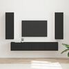 vidaXL TV Cabinet Set Wall-mounted 3 pcs Black Engineered Wood
