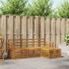 vidaXL Sofa Sets 4 pcs Natural Solid Acacia Wood