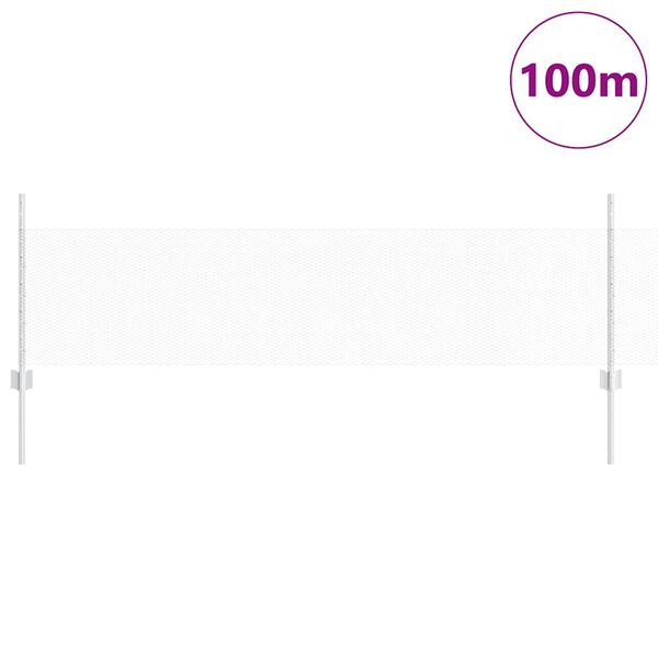 vidaXL Fence with Post Silver 0.5 x 100 m Steel