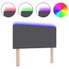 vidaXL LED Headboard with LED Strip Lights Dark Grey 90 cm Polyester
