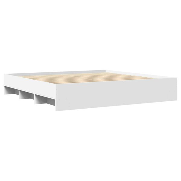 vidaXL Bed Frame without Mattress White 180x200 cm Super King Engineered Wood