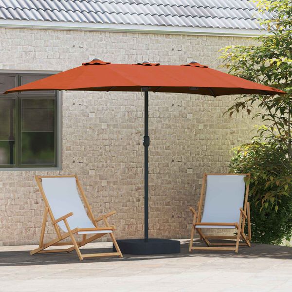 vidaXL Garden Parasol Terracotta 385 x 209 x 244 cm Polyester