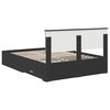 vidaXL Bed Frame with Headboard Black 140 x 190 cm Engineered Wood