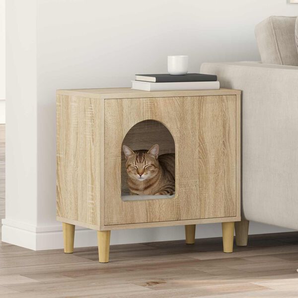 vidaXL Cat House Sonoma 51 x 30 x 52 cm Engineered Wood
