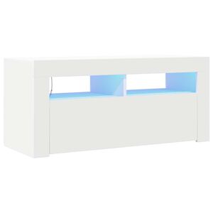 vidaXL TV Cabinet with LED Lights White 90x35x40 cm