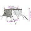 vidaXL 3-bow Bimini Top with Mesh Sidewalls 183x(185-198)x137 cm