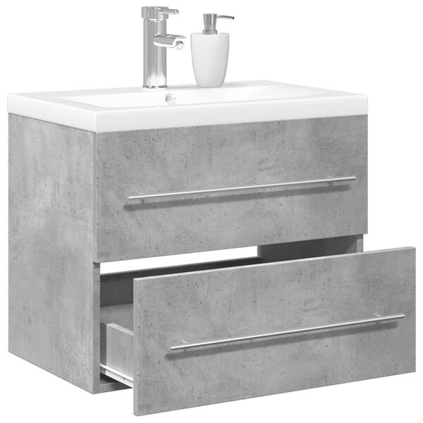 vidaXL 2 Piece Bathroom Furniture Set Concrete Grey Engineered Wood