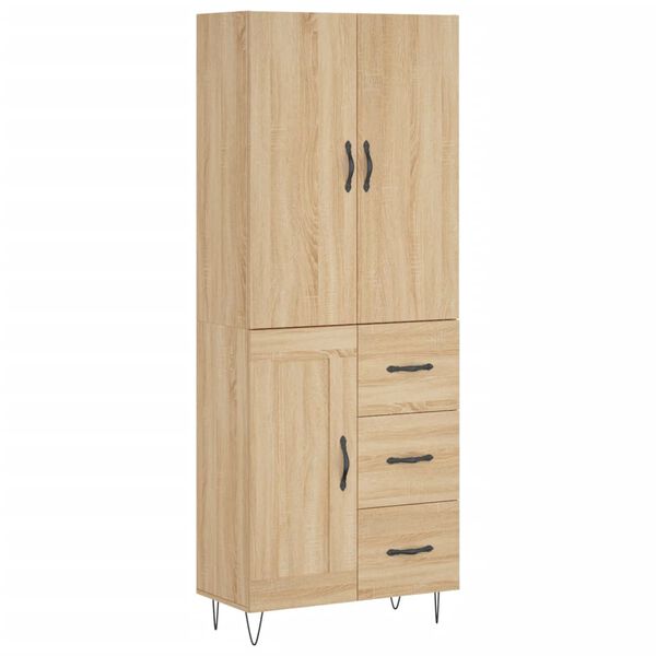 vidaXL Highboard Sonoma Oak 69.5x34x180 cm Engineered Wood